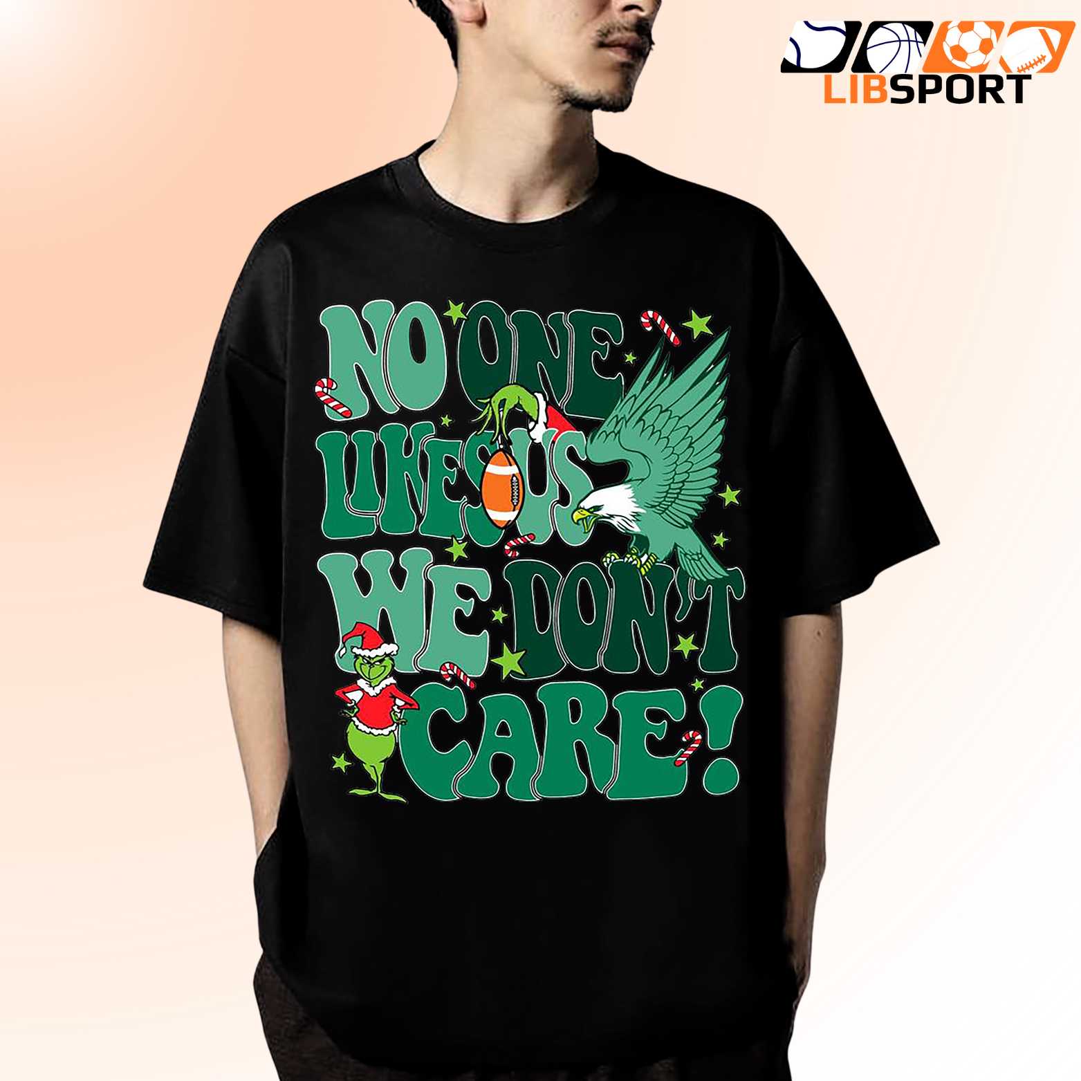 Philadelphia Eagles Grinch T Shirt, No One Likes Us We Don’t Care Tee, Unisex T-Shirt
